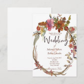 Aquarel Boho bloemen bruiloftsinvitaties Kaart (Voorkant / Achterkant)