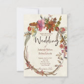 Aquarel Boho bloemen bruiloftsinvitaties Kaart (Voorkant)