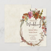 Aquarel Boho bloemen bruiloftsinvitaties Kaart (Voorkant / Achterkant)