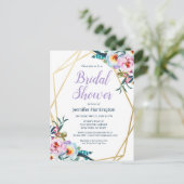 Aquarel Boho Bloemige Bruiloftsuitnodiging Briefkaart (Staand voorkant)