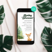 Aquarel Boho Bos Herten Sneeuw Baby Shower Kaart