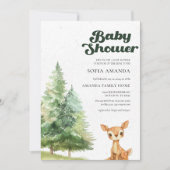 Aquarel Boho Bos Herten Sneeuw Baby Shower Kaart (Voorkant)