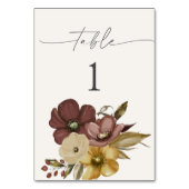 Aquarel Boho Neutrale Trouwtafel Nummers Kaart (Achterkant)