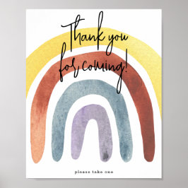 Aquarel Boho Regenboog Bedankt voor uw komst Poster