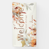 Aquarel boho wilde bloemen baby shower spandoek (Verticaal)