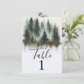 Aquarel Bomen Rustieke Wildernis Tafelnummer (Staand voorkant)