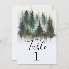 Aquarel Bomen Rustieke Wildernis Tafelnummer