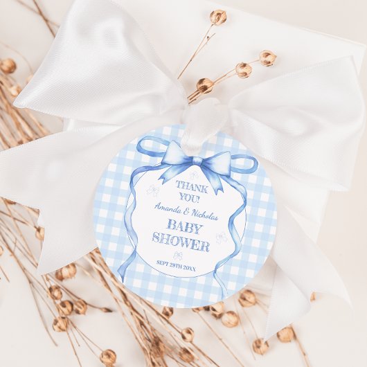 Aquarel Boog Blauwe Baby Jongen Shower Bedankt Bedankjes Labels