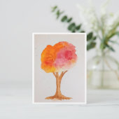 Aquarel boom herfst oogst herfstloof briefkaart (Staand voorkant)