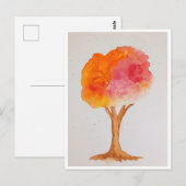 Aquarel boom herfst oogst herfstloof briefkaart (Voorkant / Achterkant)