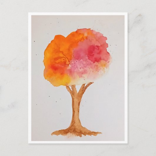 Aquarel boom herfst oogst herfstloof briefkaart (Voorkant)