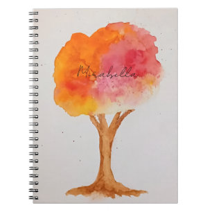 Aquarel boom herfst oogst herfstloof op maat notitieboek