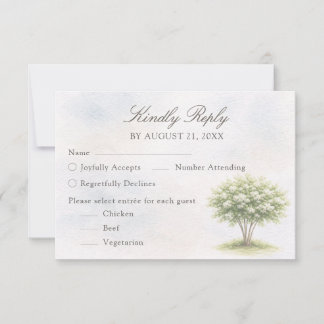 Aquarel Boom Huwelijk RSVP Kaart