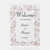 Aquarel bordeauxroze bloemige blad Welkom Acryl Bord (Voorkant)