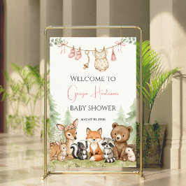 Aquarel Bos Baby Shower Welkom Bord Poster