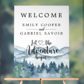 Aquarel Bos Berg Bruiloft Receptie Acryl Bord (Neutraal)