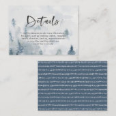 Aquarel bos bruiloft details kaart (Voorkant / Achterkant)