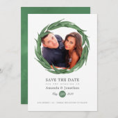 Aquarel bos bruiloft groen save the date (Voorkant / Achterkant)