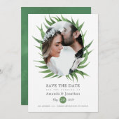 Aquarel Bos Bruiloft Groene Decoratie Save The Date (Voorkant / Achterkant)