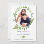Aquarel Bos Bruiloft Groene Decoratie Save The Date (Voorkant)