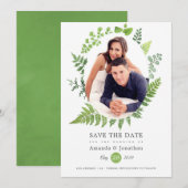 Aquarel Bos Bruiloft Groene Decoratie Save The Date (Voorkant / Achterkant)