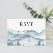 Aquarel Bos Bruiloft RSVP Reactiekaart Kaartje (Staand voorkant)