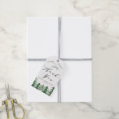 Aquarel Bos Bruiloft Uitnodiging Bedankt Cadeaulabel (Met Touw)