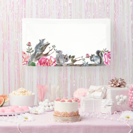 Aquarel bos eekhoorn banner (Feest)