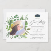 Aquarel bos groen graduatiefest kaart (Voorkant)
