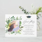 Aquarel bos groen graduatiefest kaart (Staand voorkant)