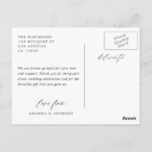 Aquarel bos groene trouwfoto bedankt briefkaart (Achterkant)