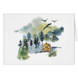 Aquarel bos scène aanpasbaar