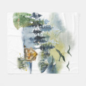 Aquarel bos scène fleece deken (Voorkant (Horizontaal))