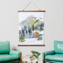 Aquarel bos scène