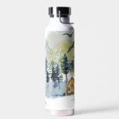 Aquarel bos scène   waterfles (Links)