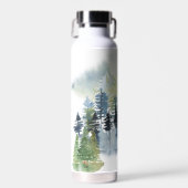 Aquarel bos scène   waterfles (Voorkant)