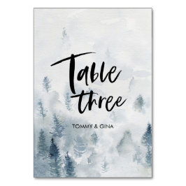 Aquarel Bos Trouwtafel kaarten - tabel 3