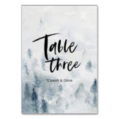 Aquarel Bos Trouwtafel kaarten - tabel 3 (Voorkant)