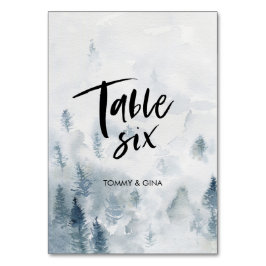 Aquarel Bos Trouwtafel kaarten - tabel 6