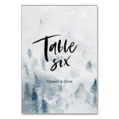 Aquarel Bos Trouwtafel kaarten - tabel 6 (Voorkant)