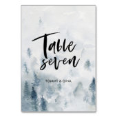 Aquarel Bos Trouwtafel kaarten - tabel 7 (Achterkant)