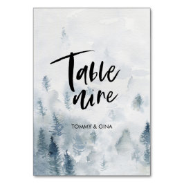 Aquarel Bos Trouwtafel kaarten - tabel 9