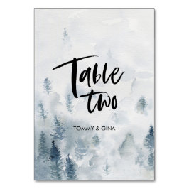 Aquarel Bos Trouwtafel kaarten - tafel twee