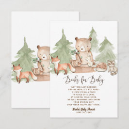 Aquarel bosboek verzoek baby shower kaart