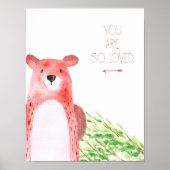 Aquarel Bosdier Kraamkamer Kunst Poster (Voorkant)