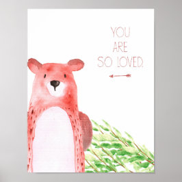 Aquarel Bosdier Kraamkamer Kunst Poster