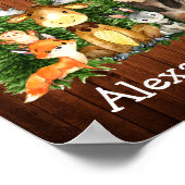 Aquarel bosdieren hout bos bomen poster (Hoek)