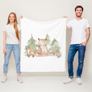 Aquarel Bosdieren Kinderkamer Slaapkamer Fleece Deken