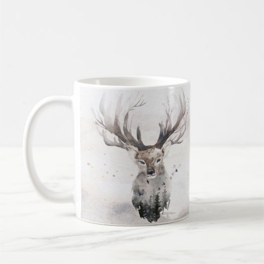 Aquarel Bosherten Winter Mok (Links)