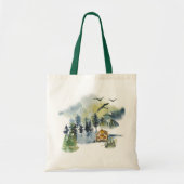 Aquarel boslandschap tote bag (Voorkant)